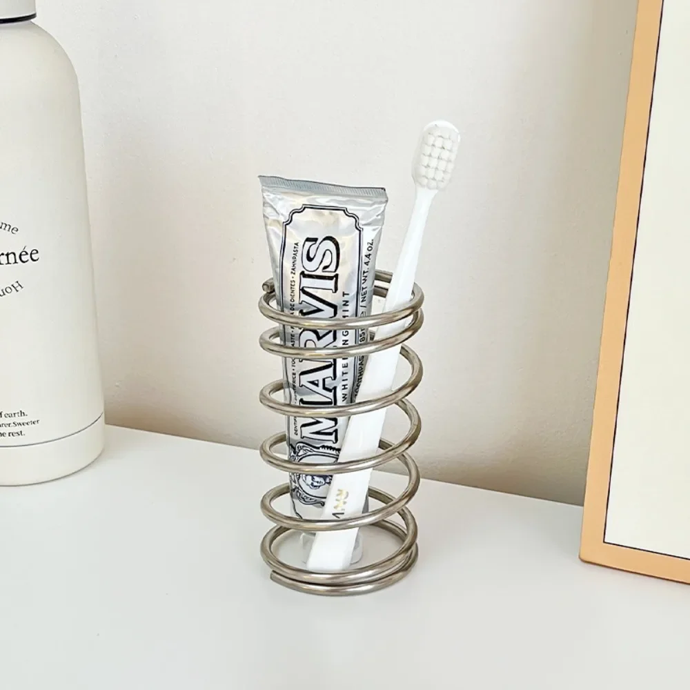 

Stainless Toothbrush Holder Metal Steel Bathroom Accessories for Toothpaste Makeup Brush Storage Rack Tool Home Decoration