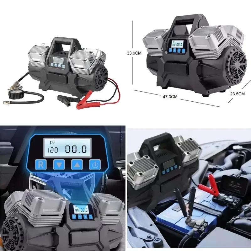 2V Double Cylinder Air Compressor for Tractor Large Tire 320L Min 101-150Psi Strong Power Automatic Inflation High Quality