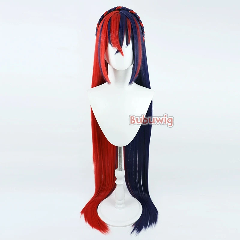 Bubuwig Synthetic Hair Alear Cosplay Wigs Fire Emblem Engage Alear 130cm Women Long Straight Red And Blue Cos Wig Heat Resistant