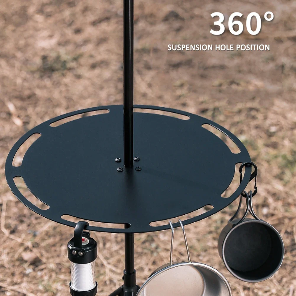 Outdoor Camping Table Aluminum Alloy Table Folding Round Picnic Table With Tripod Storage Bag Camping Side Table