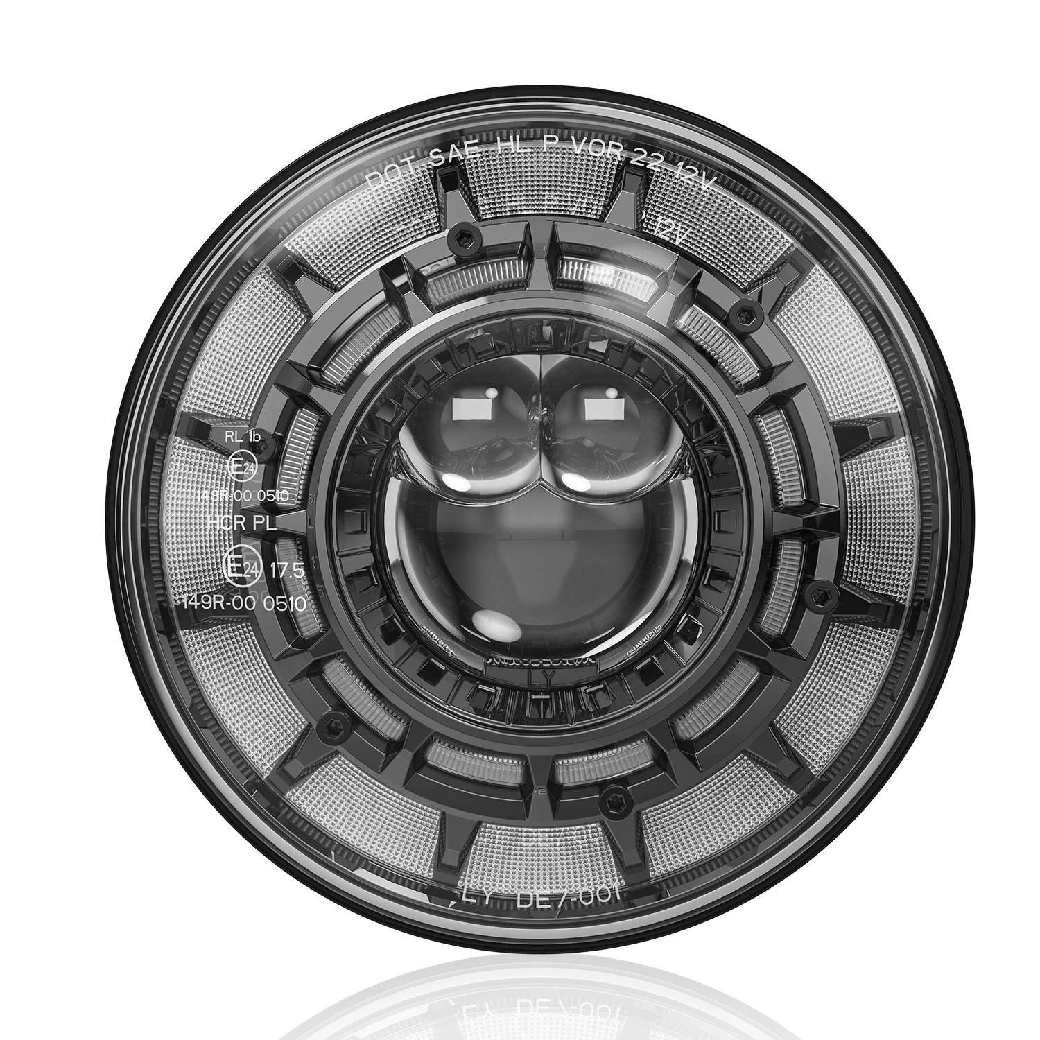 

Hot selling;Starry Design 7 Inch LED Headlights Round Halo Angel Eyes DRL Amber Turn Signal Lights Sealed Beam for