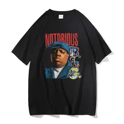 Rapper The Notorious Big Graphic T Shirt Men's Pure Cotton Short Sleeve Tees Biggie Smalls Tshirt Men Hip Hop Oversized T-shirts