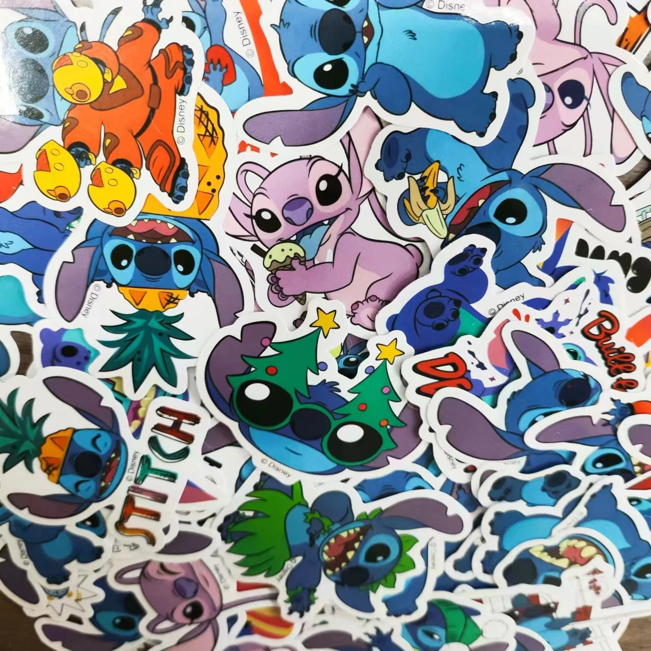 50PCS Disney Super Cute Cartoon Lilo & Stitch Stickers Vinyl for DIY Phone Car Laptop Fridge Anime Decal Sticker for Kid Gift