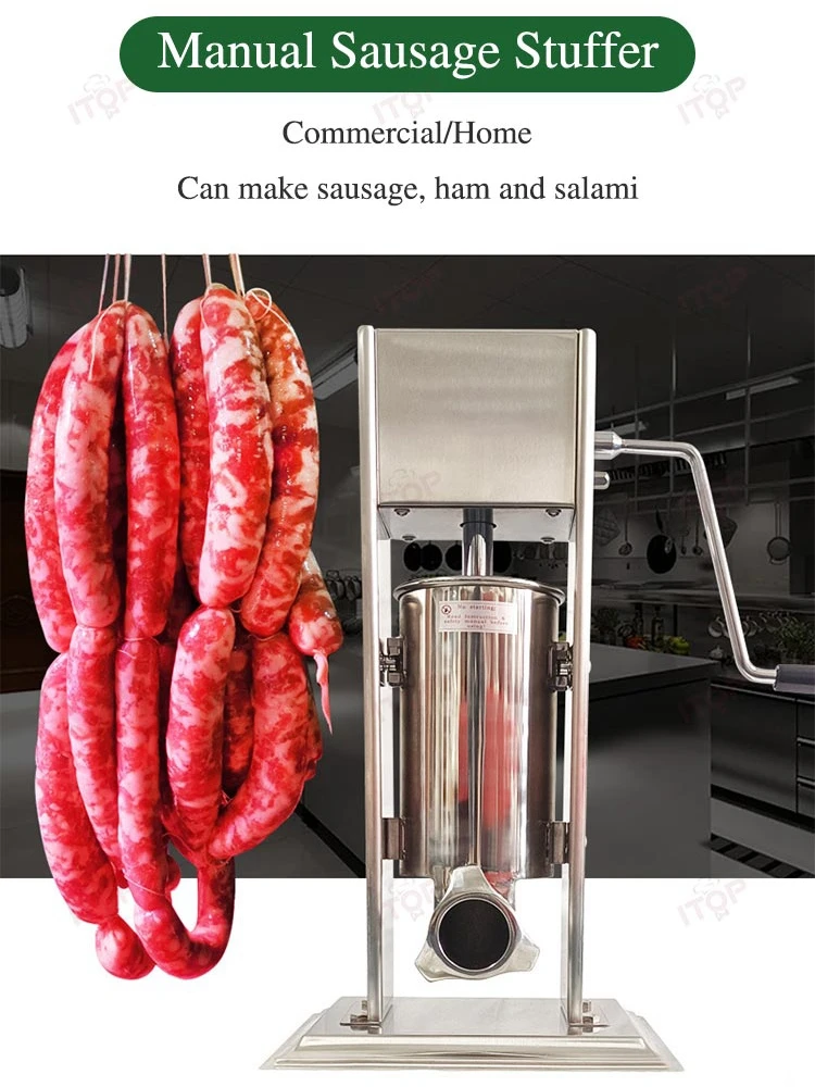 

ITOP Manual Sausage Enema Maker Processor Filler Meat Press Commercial Sausage Tool Meat Stuffer Filler with Funnel Nozzle 3L/5L