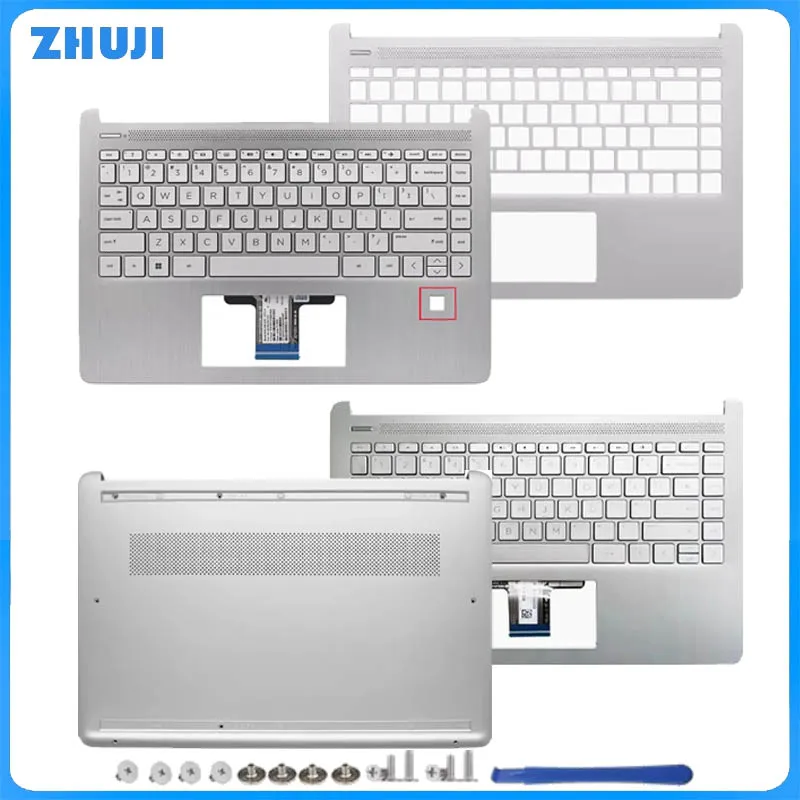 

For 14-DQ 14S-DR 14-DR 14S-FR 14S-FQ TPN-Q242 TPN-Q221 New Laptop Bottom Case Upper Case Palmrest Cover keyboard silver