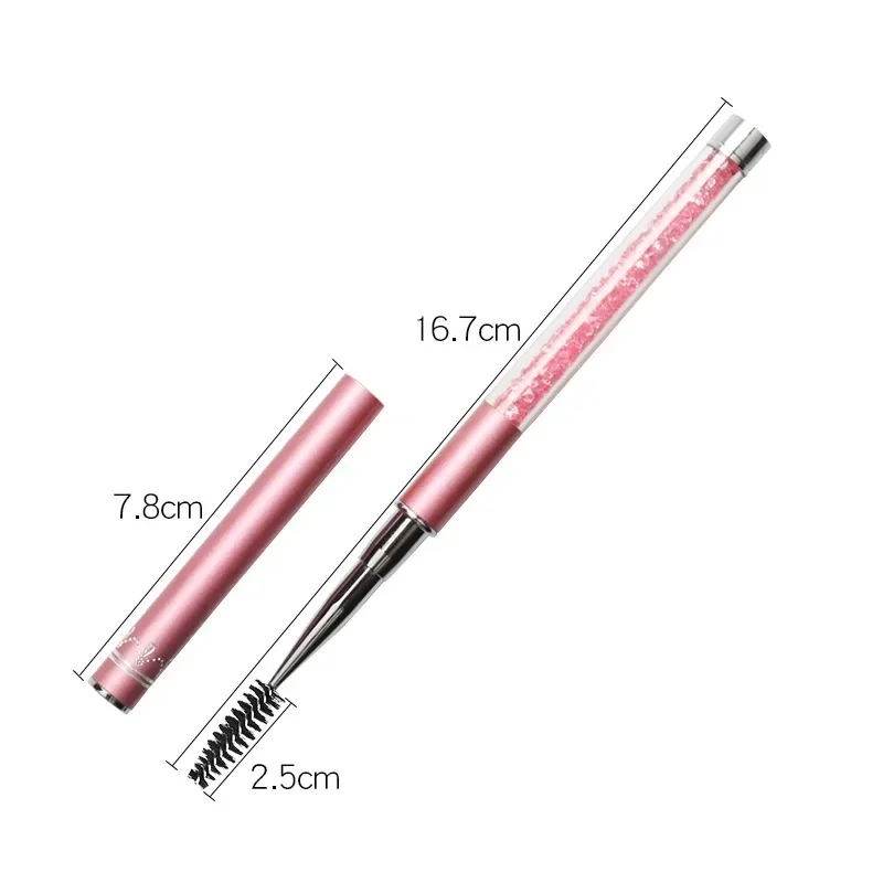 10Pcs 10Colors Multi-function Eyelash Eyebrow Brush Eyelash Brush Comb with Crystal Handle Mascara Wands Applicator