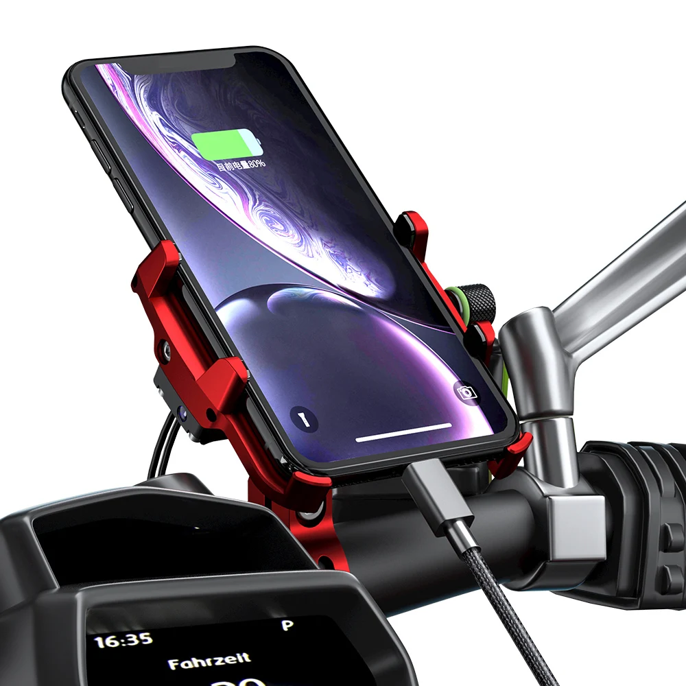 

Motorcycle Phone Holder with QC3.0 2.5A USB Fast Charger Motorcycle Cell Phone Stand Holder Bike Supplies Moto Accessories