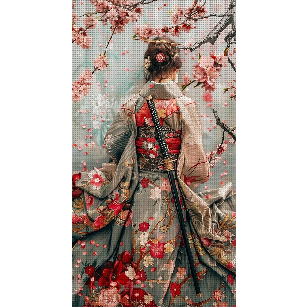 

Full Embroidery cotton Thread 14CT Printed Girl Cross Stitch Kit Art 40x70cm