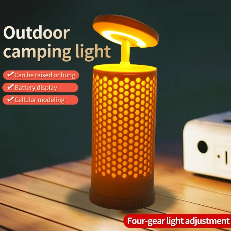 Multi-functional Camping Lanter Rechargeable 28 High-Brightness LED Lantern Telescoping Dual Color Light 180°Rotatable with Hook