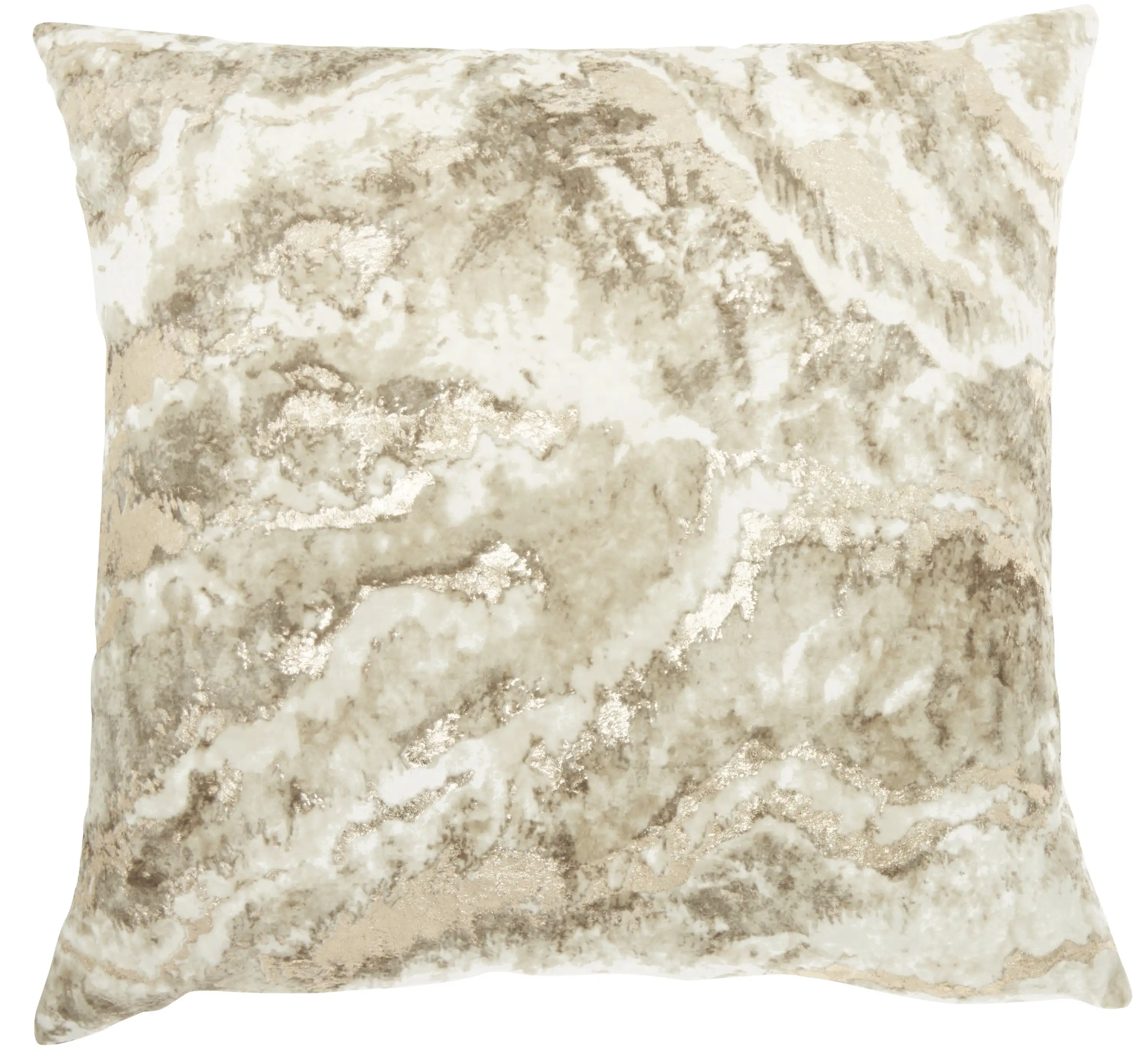 

Sofia Metallic Marble Beige Decorative Throw Pillow , 18 x 18
