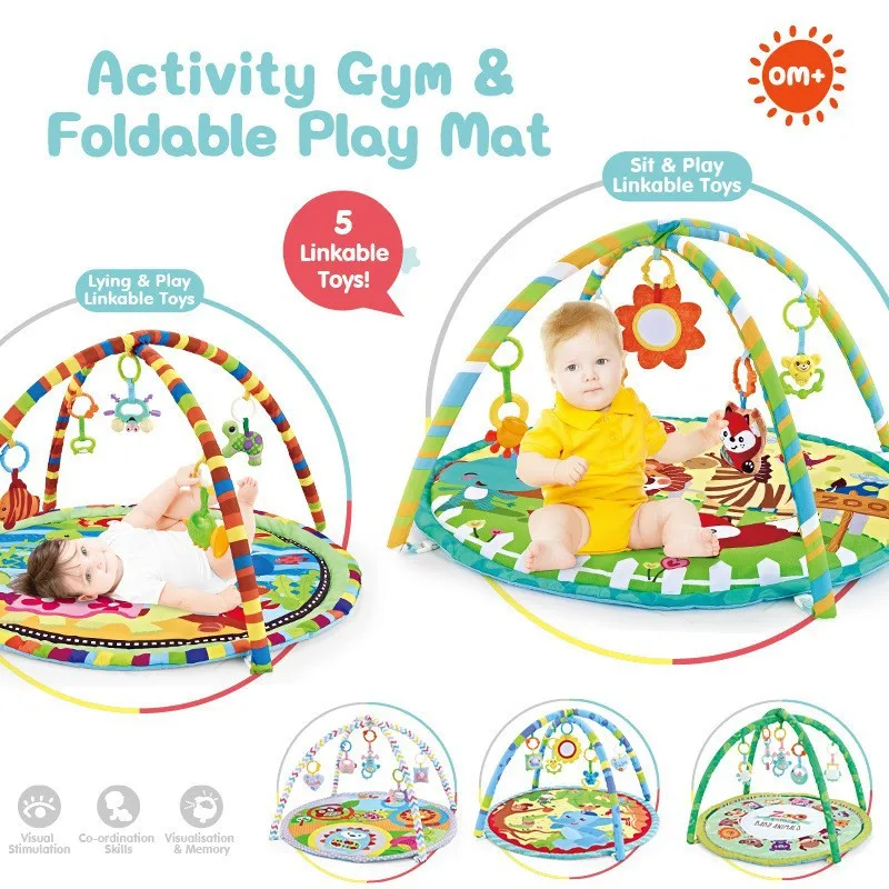 Children Gym Colorful Cartoon Game Mat Baby Fitness Frame Crawling Blanket Educational Mat Enlightenment Interaction Toys Gift