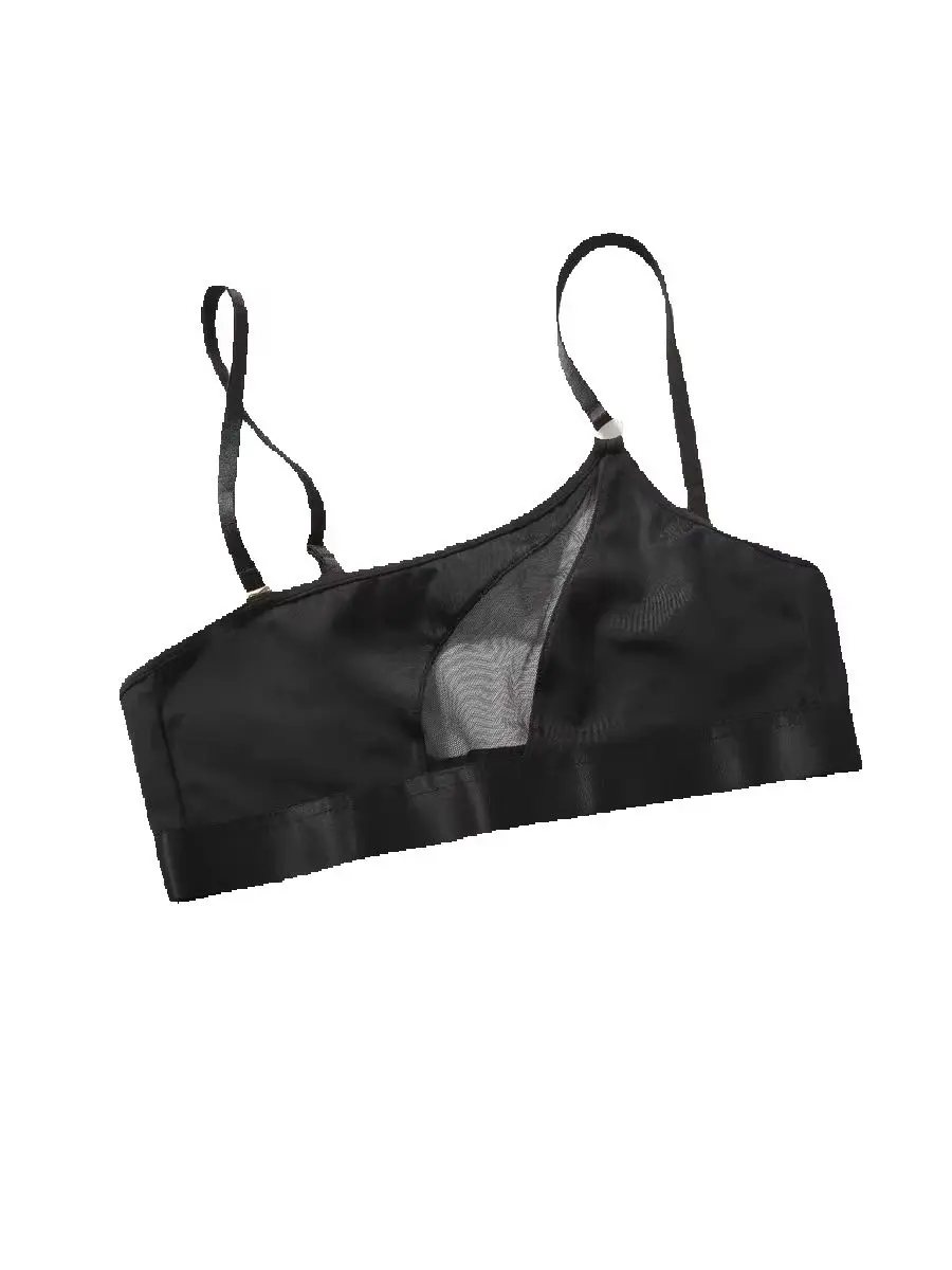 Women Underwear Set Mesh See Through Transparent Push Up Lingerie Wireless Bras Unlined Thin Soft  Female Intimates