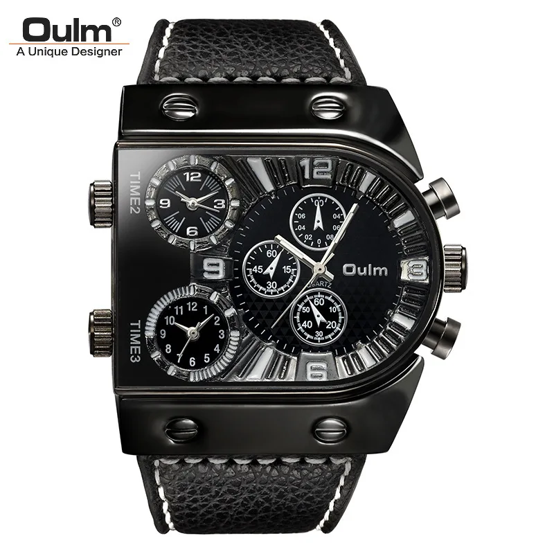 

Men's Steampunk Skeleton Alloy Stainless Steel Leather Quartz Watch with Multiple Time Zones, Large Dial, and Luminous Hands