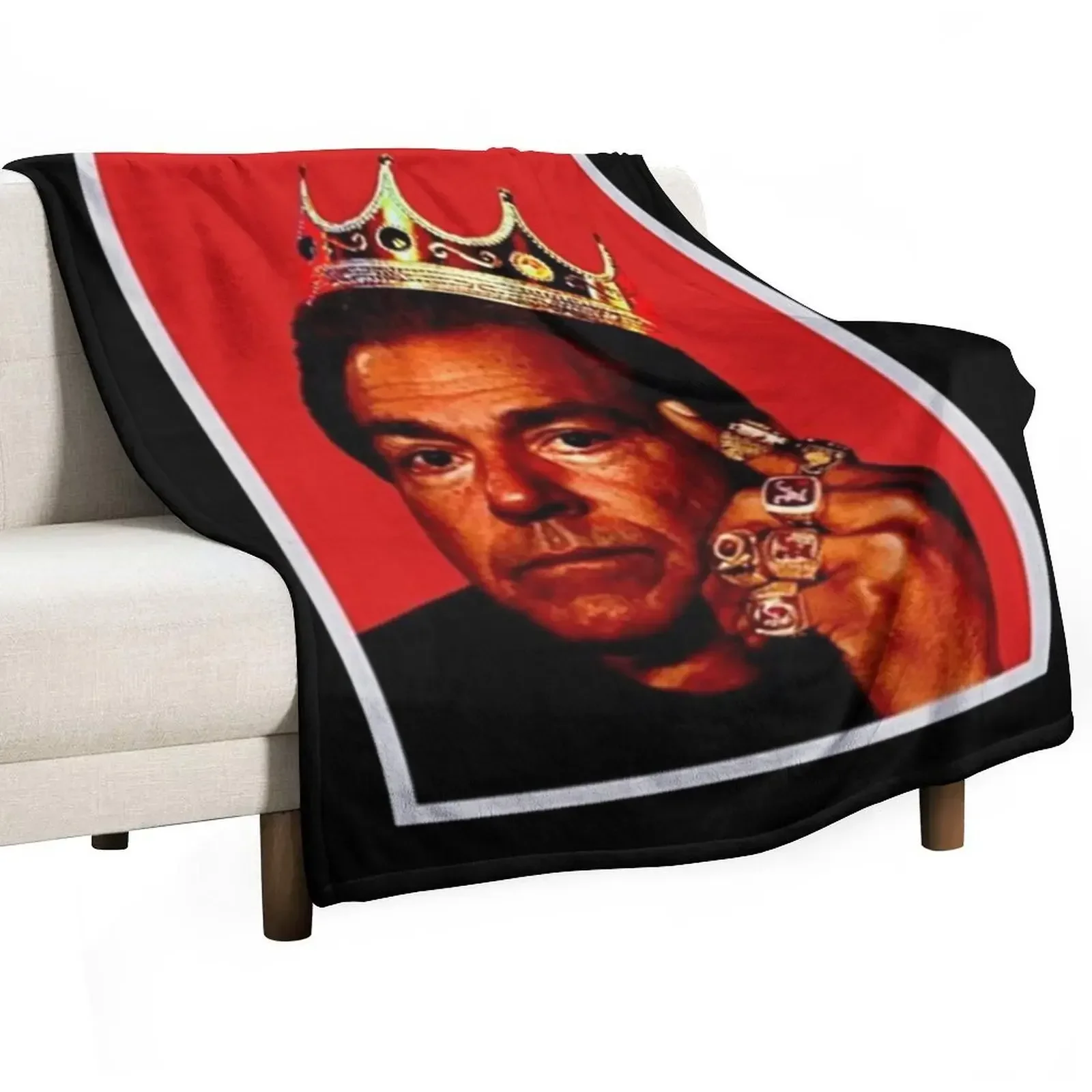 Nick Saban Rings Throw Blanket Beach funny gift sofa bed Blankets