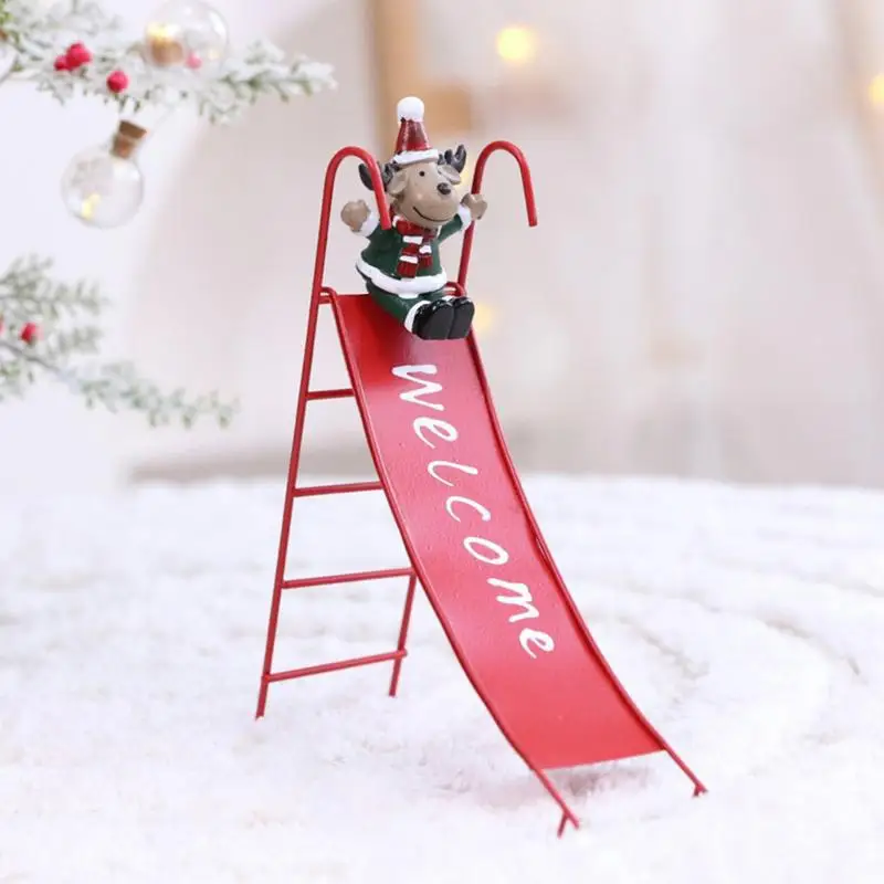 

Slide Christmas Ornament Decorative Table Ornament Santa Snowman Elk Slide Table Top Decorations For Home Decor Christmas