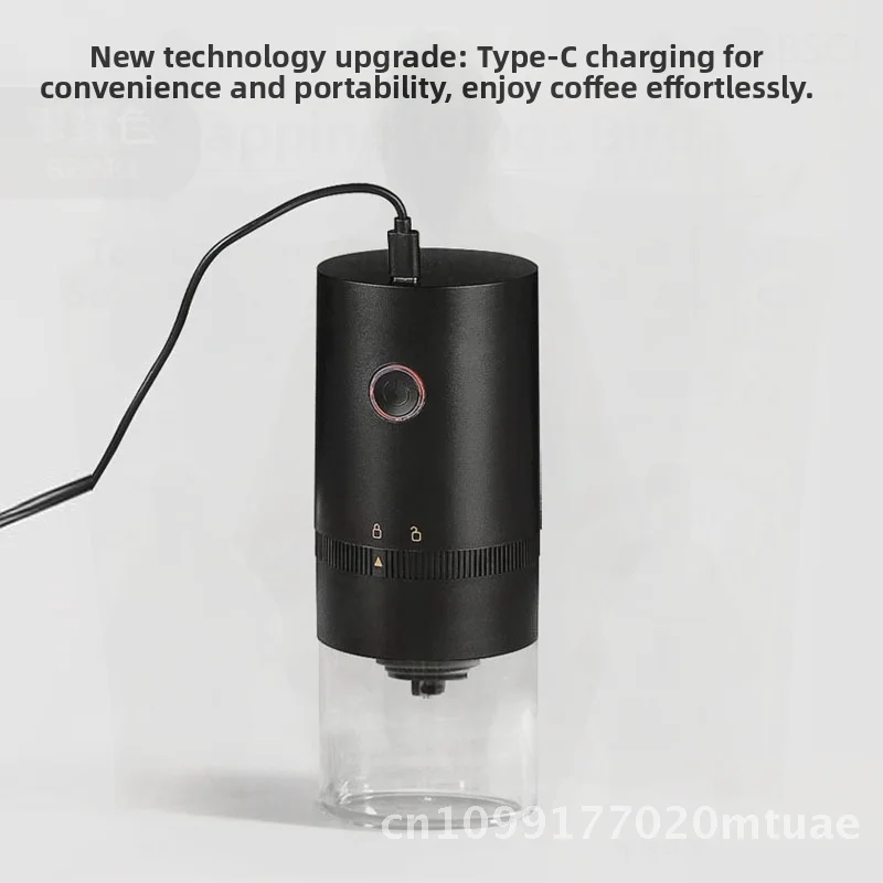 

Портативная электрическая кофемолка для зерен, перезаряжаемая от USB, современный минималистичный дизайн для офиса, домашнего бара -
