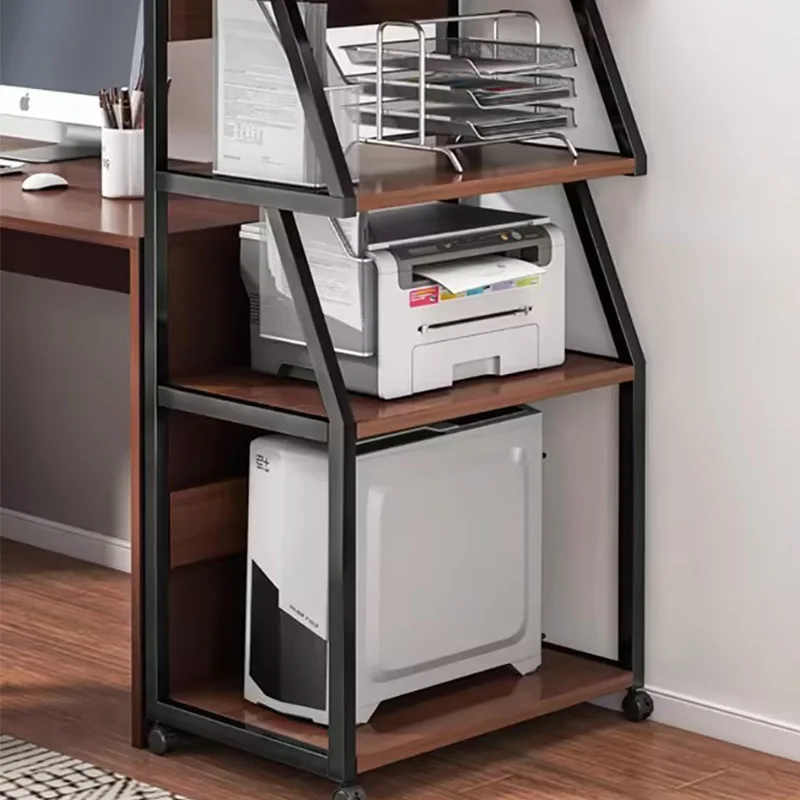 Printer Shelf Floor Office Multi-layer Mobile Storage Wrought Iron Finishing Cabinet