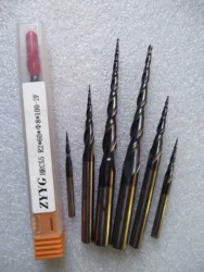 ZYYG  Solid Carbide End Mill 4 6 8 HRC55 2F Ball Nose Tapered End Mills Router Bits CNC Taper Wood Metal Milling Cutter