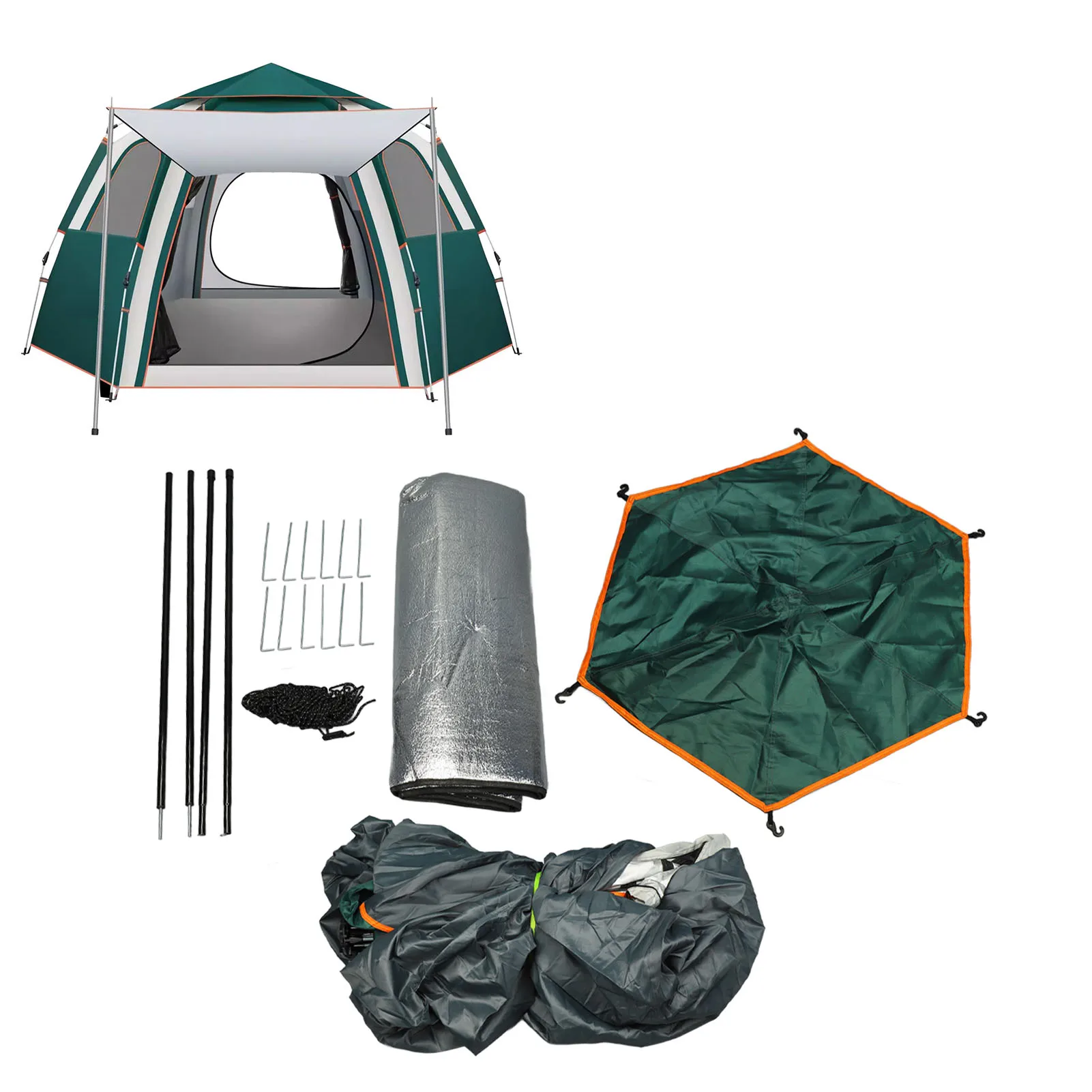 

Outdoor Tent Oxford Cloth Portable Foldable Automatic Instant Setup Rainproof Hex Sun Shade Tent for Camping Beach