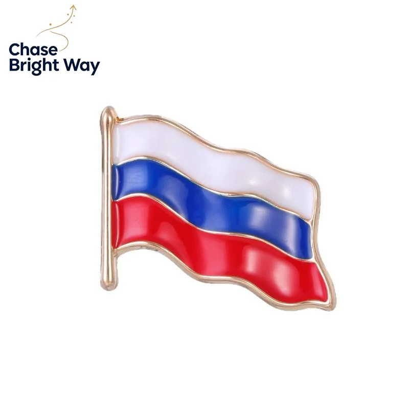 Russian National Flag Enamel Brooch Fadeless Durable Unisex Pin for Coat Suit Hat Festival Commemorative Gift