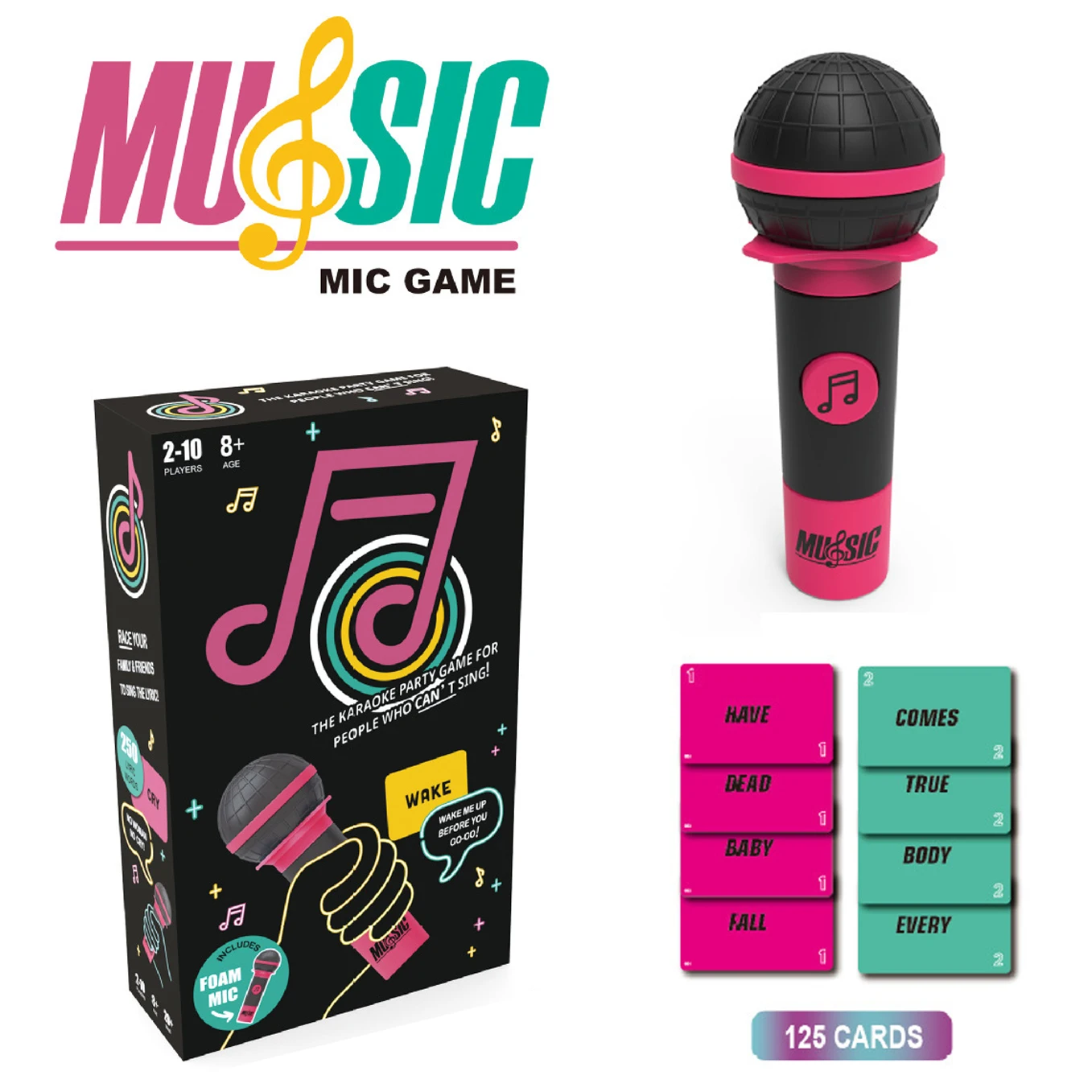 

2025 Hot Lucky Egg Exciting Grab The Mic The Family Karaoke Game The card game for Bad Singers - 250 Lyric Cards Party Toy