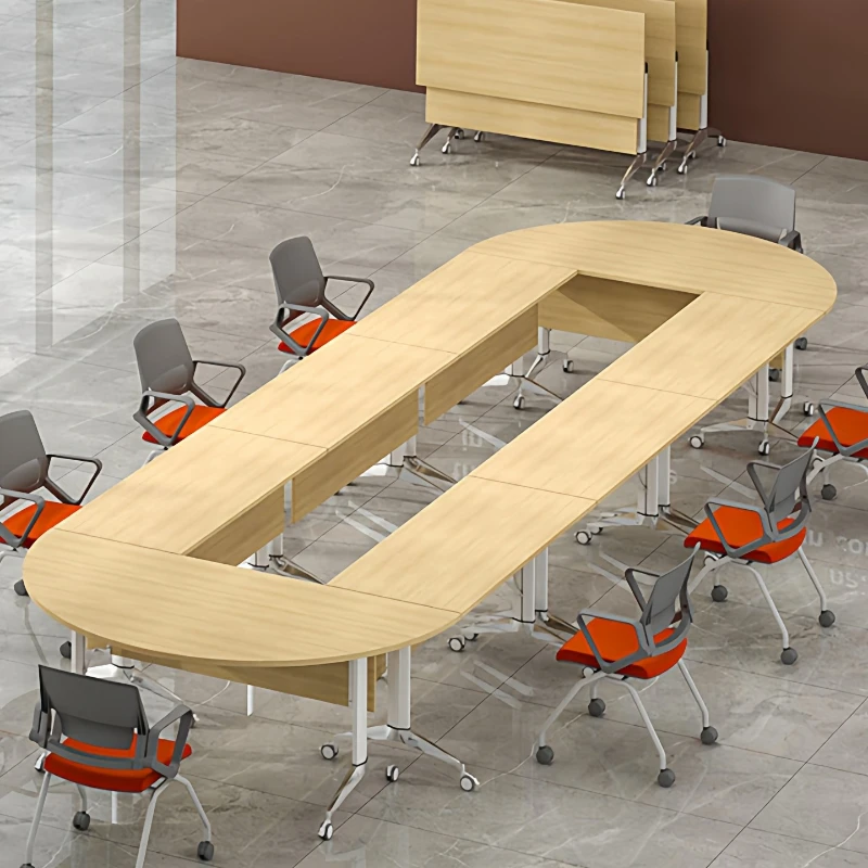 Training table and chair combination folding student desk tutoring class splicing conference table long strip mobile flap