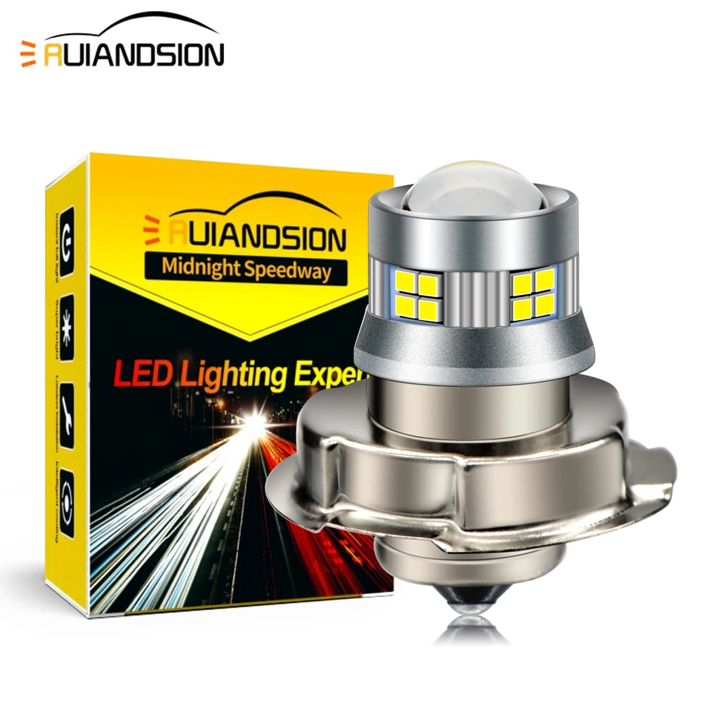 P26S LED 6V 12V Motorcycle Headlight Bulb for Puch Hercules Vespa Classic Moped Upgrade Super Bright Vintage Scooter Lamp 1Pcs
