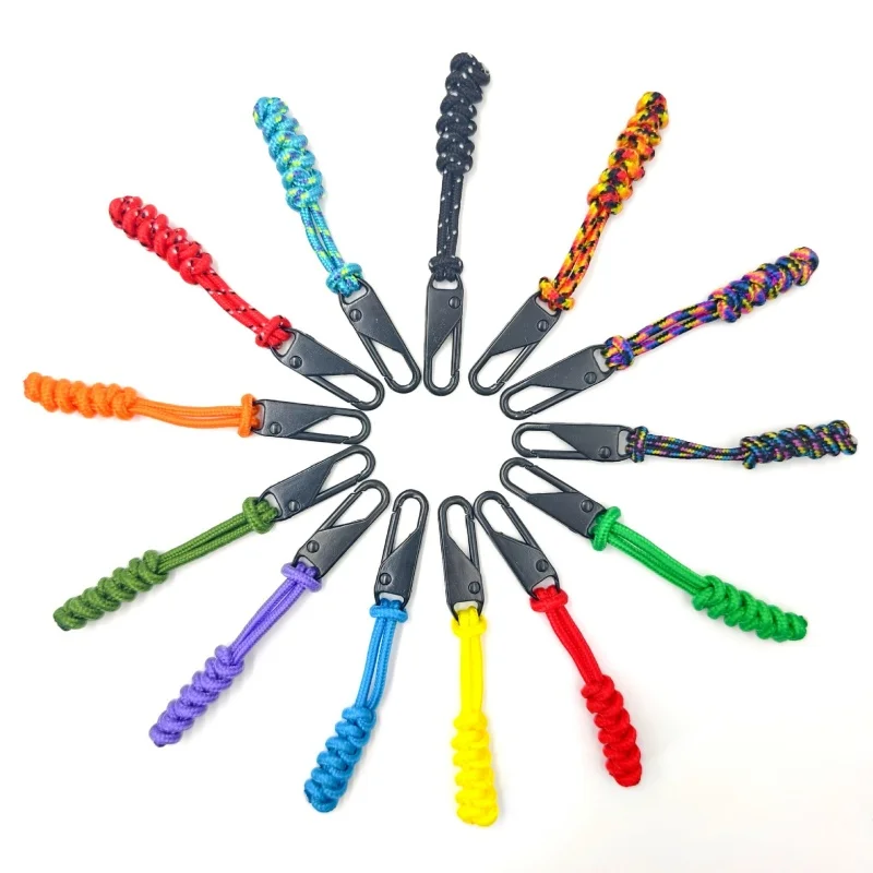 

Replacement Zipper Head For Outdoor Bags,Zipper Buckle Pendants For Backpacks,Colorful Umbrella Rope Weaving Ropes For Clothes