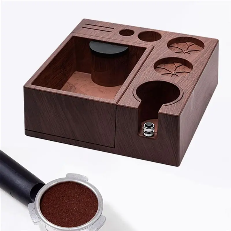 【Great Sale】Coffee Tool Holder Espresso Tamping Station 51-58Mm Multifunctional Coffee Tamper Stand For Worktop Bar Shop