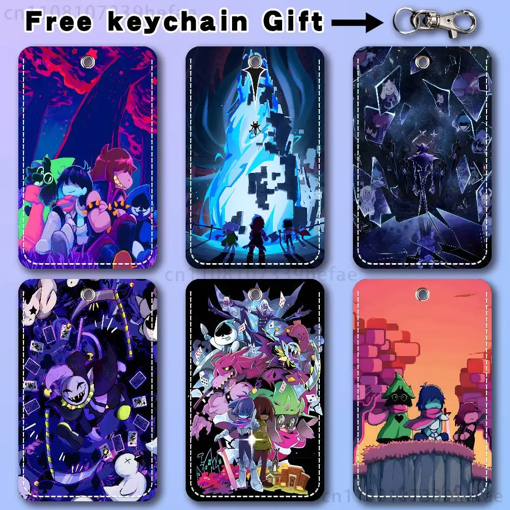 

Game D-Deltarune Holder Keychain For Bank Business Work Card Holder Student Card Protective Case Bus Card