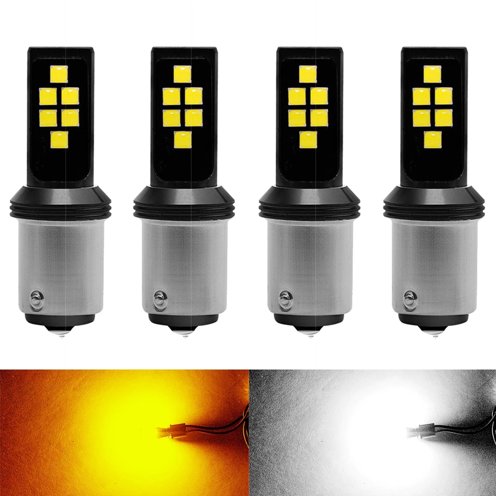 

4pcs Super Bright 1156 P21W BA15S 1157 P21/5W BAY15D 7440 W21/5W BAU15S Car Led Light Bulbs For Auto Turn Signal Reverse Brake