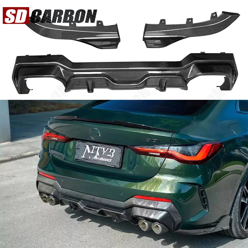 

Для BMW 4-й серии G22 G23 углеродное волокно, автомобильный задний бампер, диффузор, задние сплиттеры, спойлер, задний шунт для губ, диффузор, автомобильные аксессуары