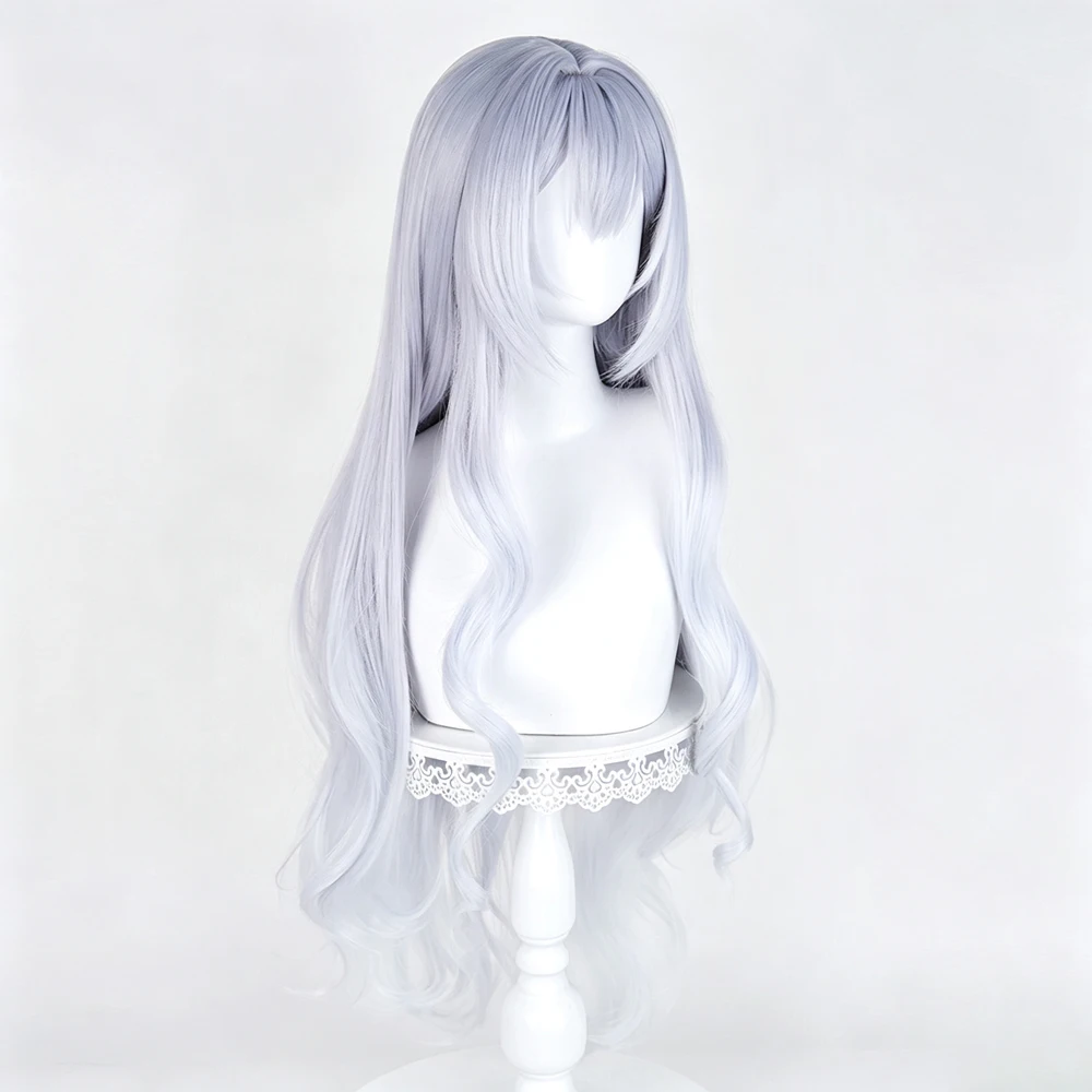 Genshin Impact Tsaritsa Cosplay Wig Headwear Earrings Anastasya Feodorovna Snezhnaya Light Purple Synthetic Curly Hair Halloween - view 3