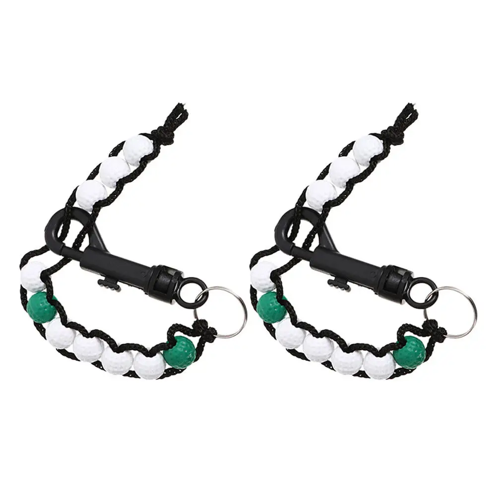 

1Pair Plastic Golf Score Counter Bead Chain Stroke Tracker for Beginners Lightweight Portable Golf Training Accessories Keychain
