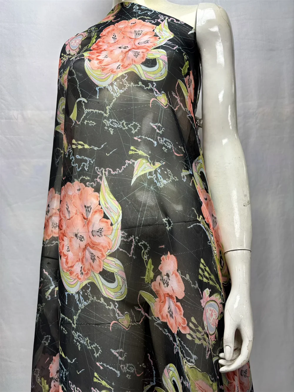 

New 5 Yards Silk Chiffon Lace Jacquard Fabric 5 Yards High Quality Lace Fabric Fashion African Laces Fabrics For Women Wedding