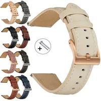 Correa de reloj de cuero genuino de 14mm, 16mm, 18mm, 20mm y 22mm, correa de reloj de pulsera de repuesto Universal, correa de reloj de liberación rápida para hombres y mujeres
