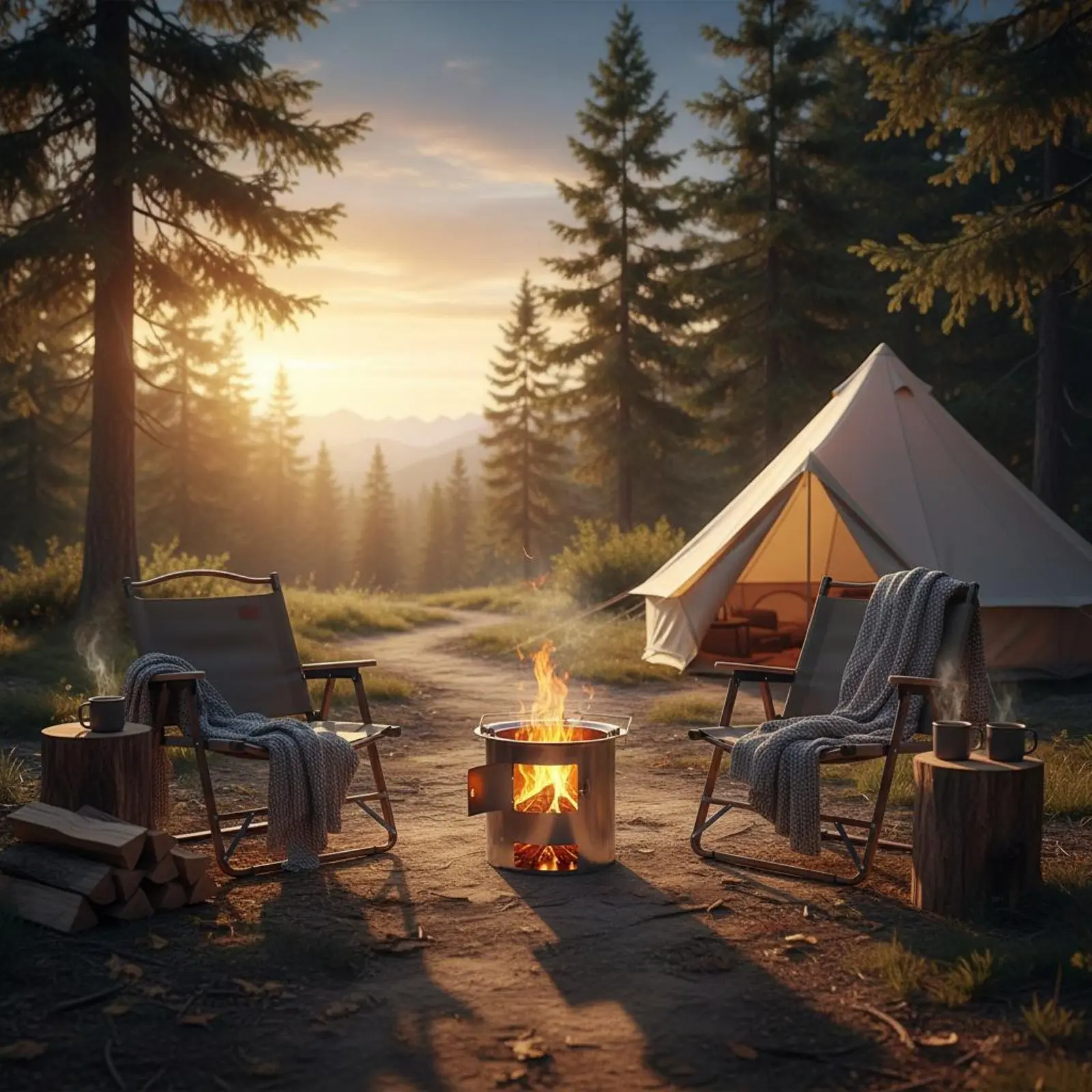 

Wood Fueling Heater Long-Lasting Camping Wood Heater Outdoor Cooking Gear Compact Easy to Set up for Backyard