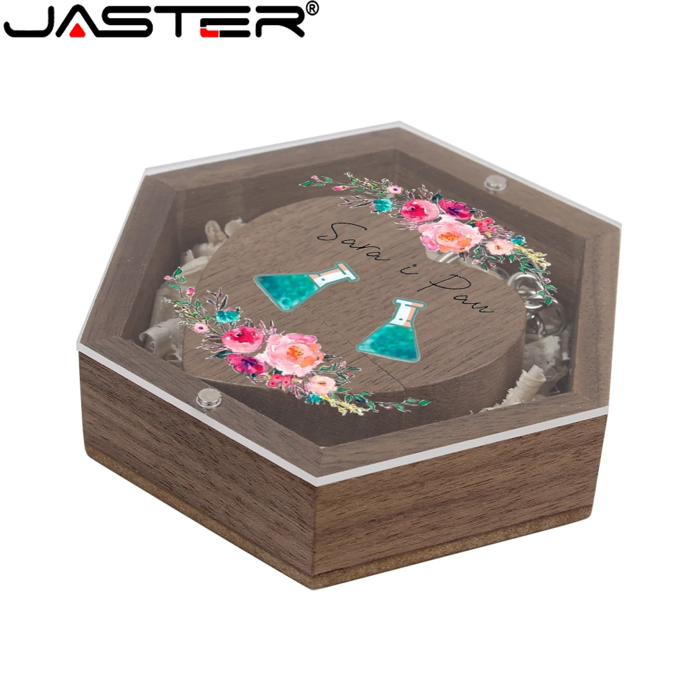 Free Custom Logo USB Flash Drive Color Printing Pen Drive Transparent Lid Box Memory Stick Storage Device Pendrive 128GB 64GB