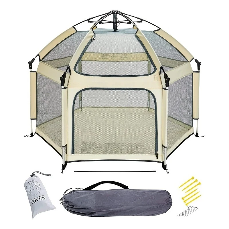 

Indoor & Outdoor Baby Playpen for Babies and Toddlers - Baby Beach Tent, Foldable, Portable W/Canopy, Travel