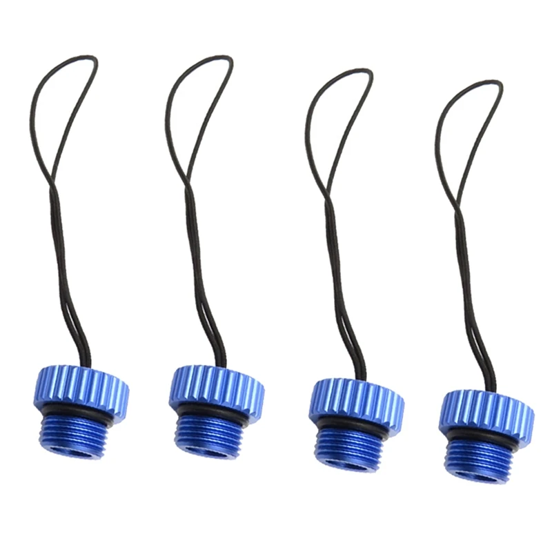 4X Scuba Diving DIN Tank Valve Threaded Cover 5/8-14NPS Dust Cap Dust Plug Protector Tank Regulator Cover Blue