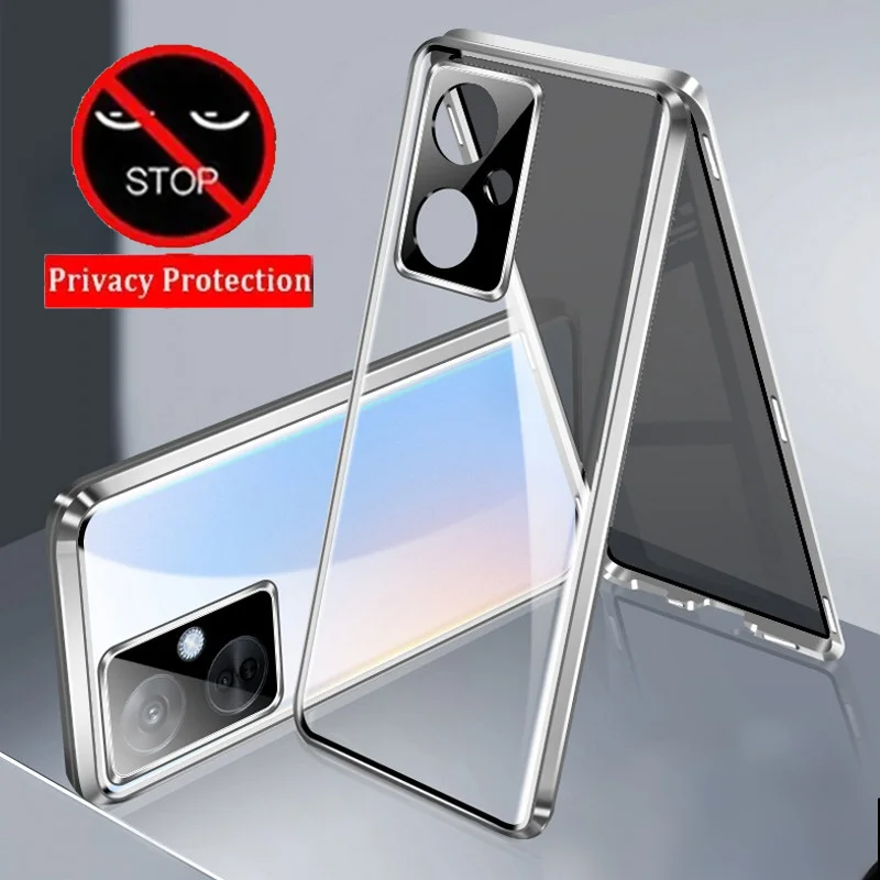 

Privacy Double Sided Tempered Glass Phone Case For OnePlus Nord CE 4 Lite 5G Lens Protective Anti Spy Metal Magnetic Cover Cases
