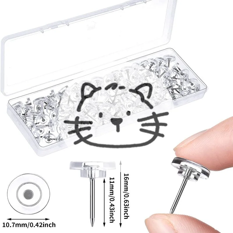 

Новые 50 шт. прозрачных кнопок-гвоздиков для карт, многофункциональные плоские круглые декоративные кнопки-гвоздики