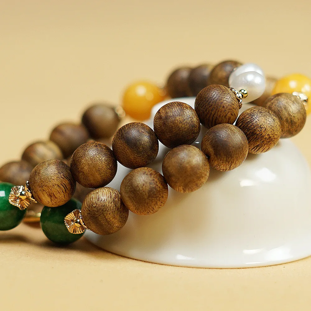 Natural Bracelet Lapis Lazuli Pearl DIY High Grease Bracelet Old Materials Buddha Beads Rosary