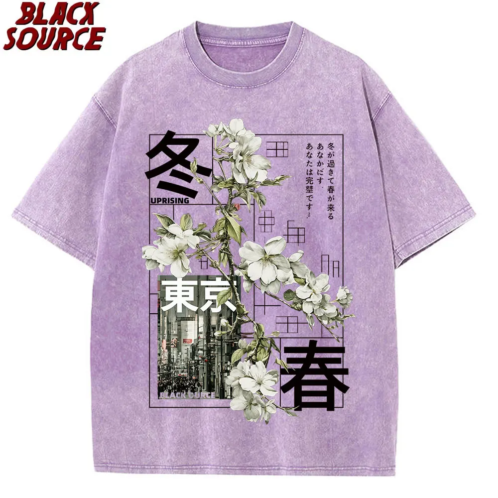 T474 Herren Kurzarm-T-Shirt im japanischen Stil, vielseitiges Design, geeignet für alle Jahreszeiten, bequemes Sommer-Oberteil, 100% Baumwolle – Detail 6