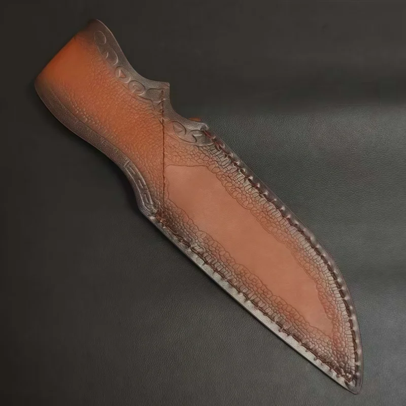 NEW Leather Sheath Belt Knife Sheath with Waist Belt Buckle Pocket Tool Knife Protective Cover (Knife Not Included) image 3