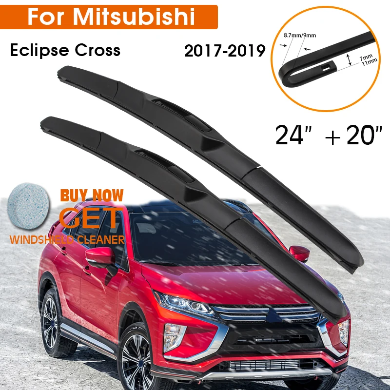 Car Wiper For Mitsubishi Eclipse Cross 2017-2019 Windshield Rubber Silicon Refill Front Window Wiper 24\