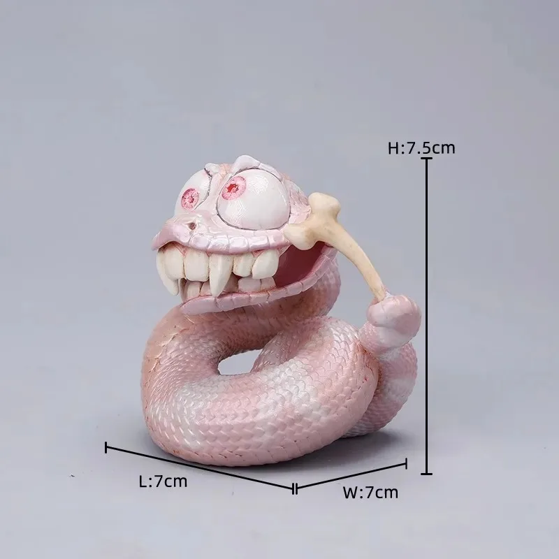 JXK-D2 12 Handmade Chinese Tradition Zodiac Snake Figurine  Simulation Snake Gift Model for Toy Figures Scene Props