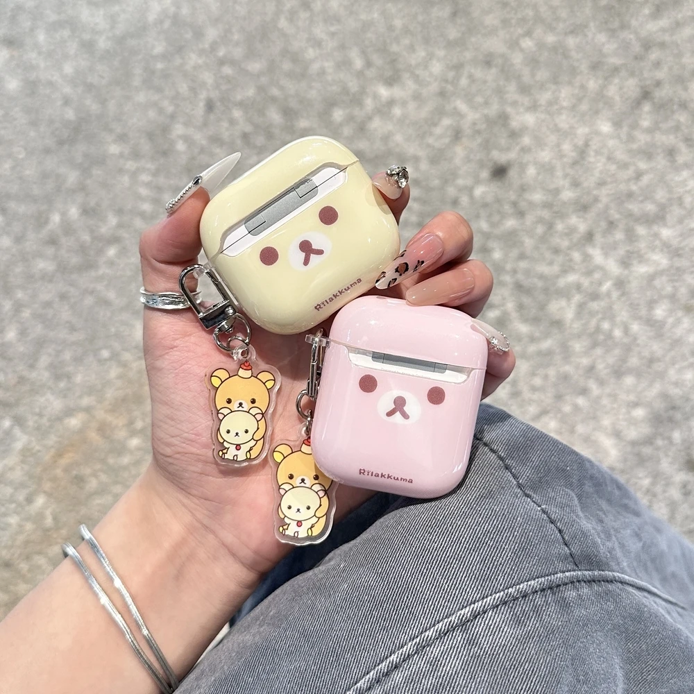 Cute Cartoon Rilakkuma Bear Earphone Case For Airpods 4 2 3 