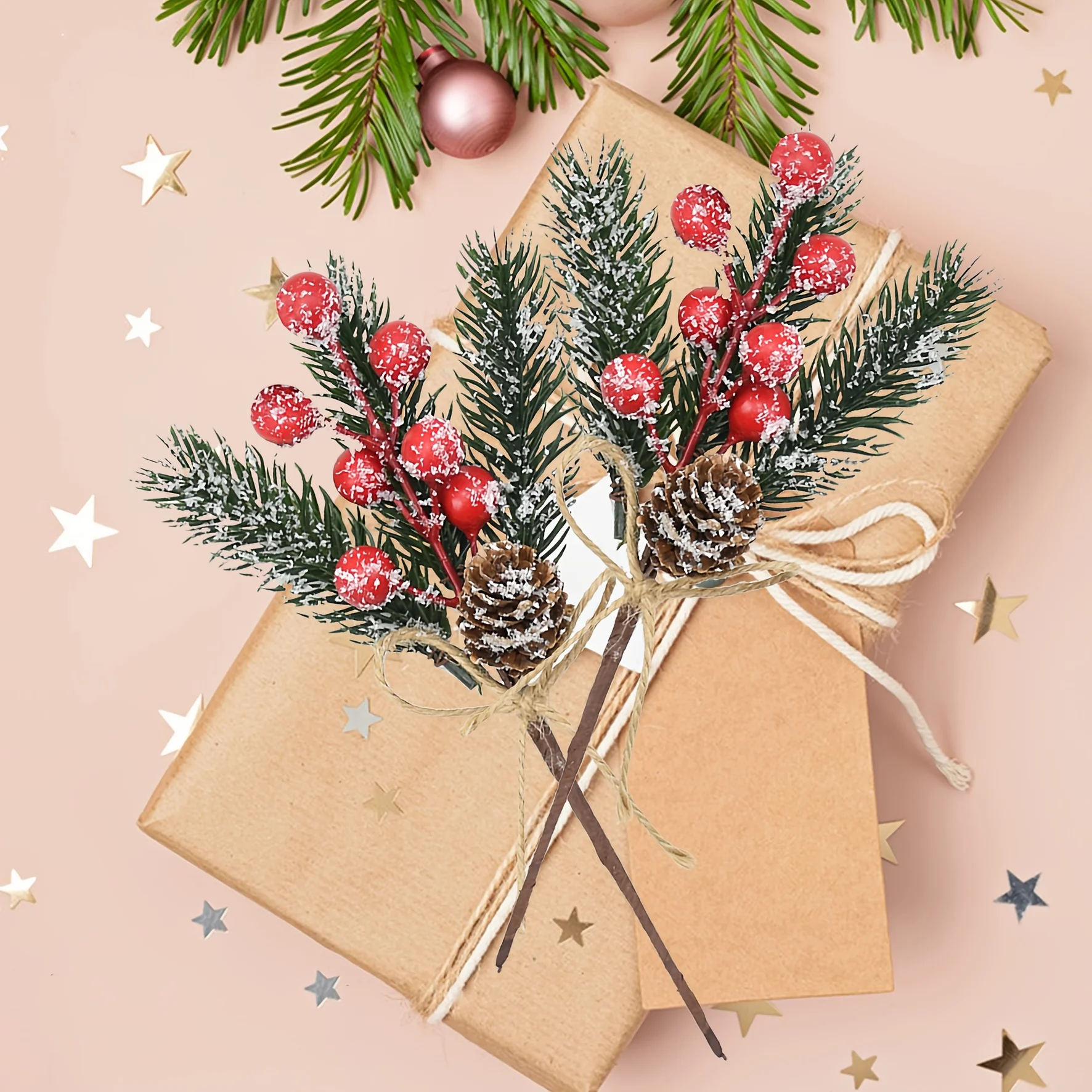 12個入り クリスマスパインピック 人工松の枝 ベリー、松ぼ - Christmas Tree Artificial のレビューと価格