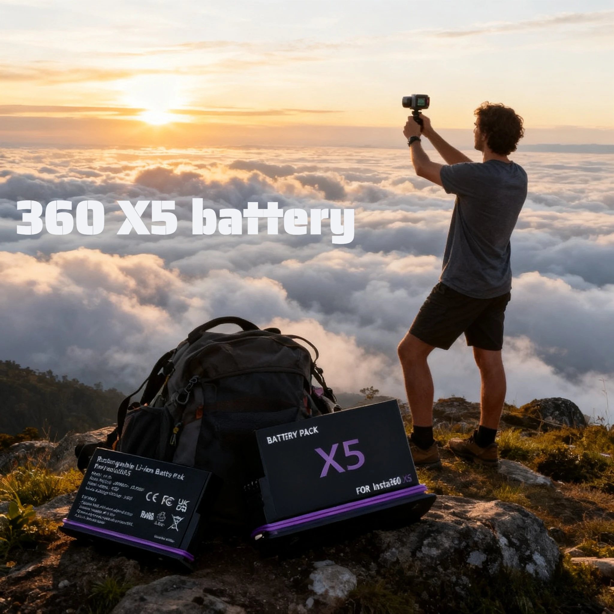 

360 X5 Батарея и зарядное устройство 2800 мАч Литиевая аккумуляторная батарея и зарядное устройство с 2 слотами, совместимое с экшн-камерой Insta360 X5